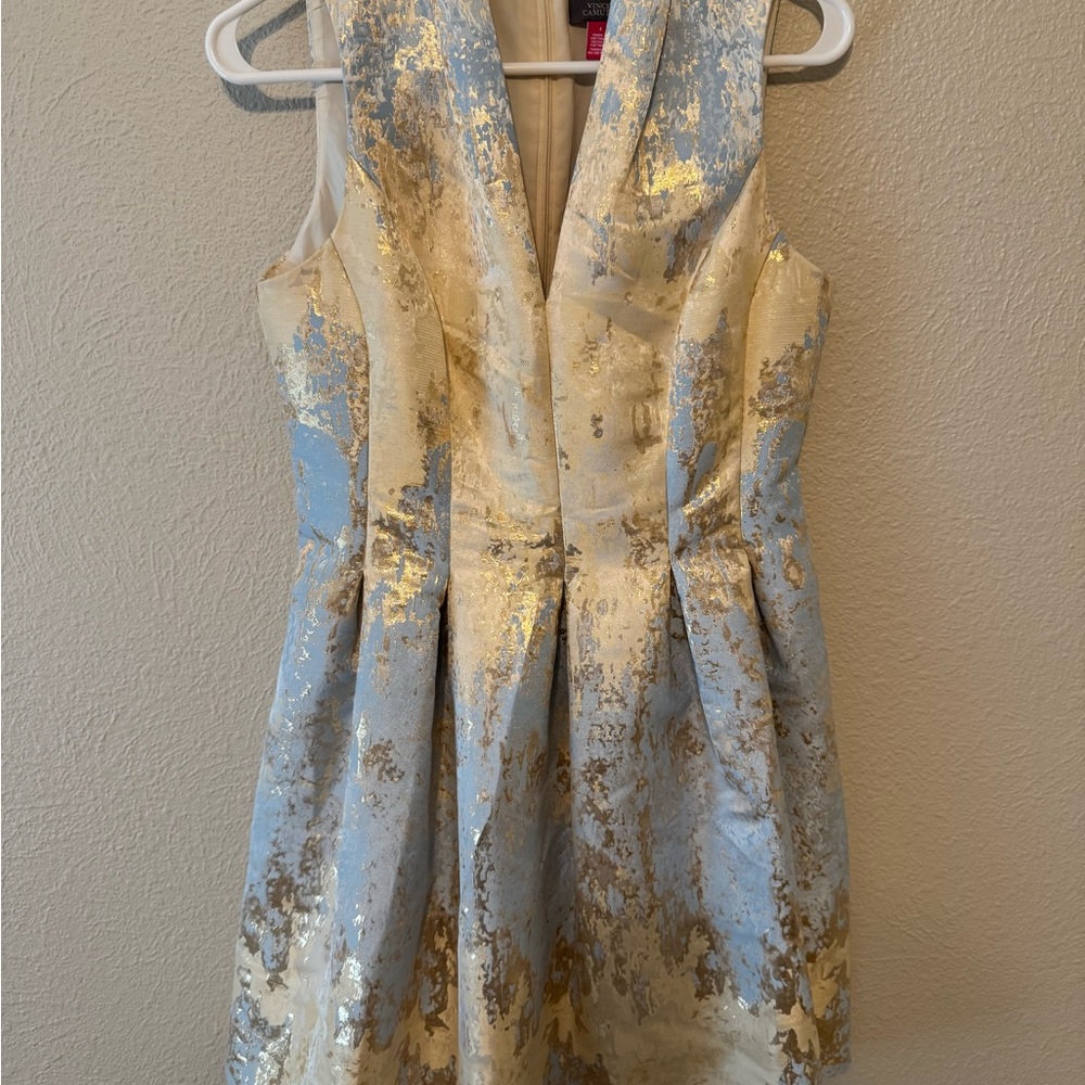Vince Camuto Dress in Gold and Blue